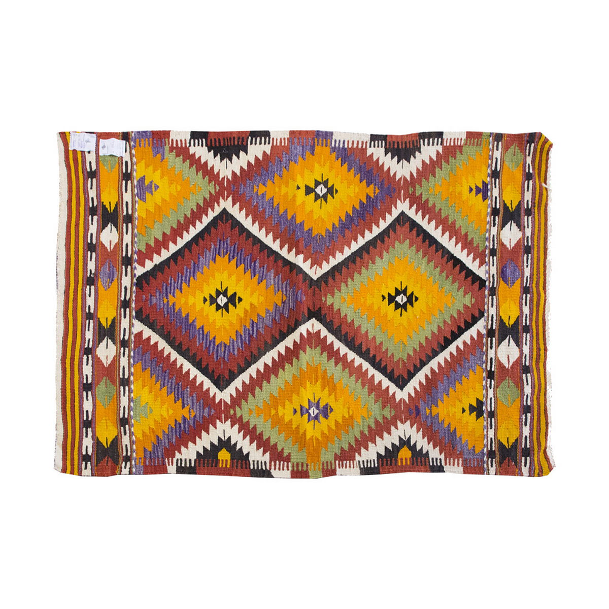 Vintage Kilim Rug,Denizli Kilim 3'5" x 4'8" feet 105 x 143 cm