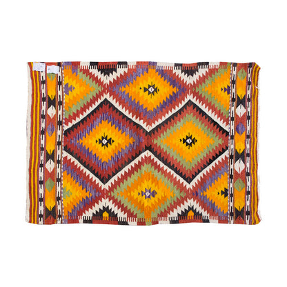 Vintage Kilim Rug,Denizli Kilim 3'5" x 4'8" feet 105 x 143 cm