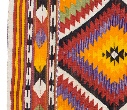 Vintage Kilim Rug,Denizli Kilim 3'5" x 4'8" feet 105 x 143 cm