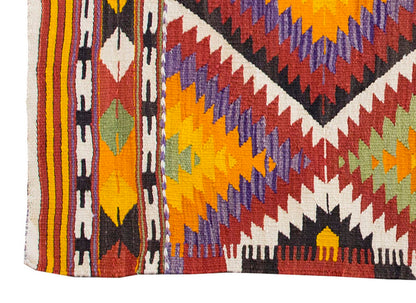 Vintage Kilim Rug,Denizli Kilim 3'5" x 4'8" feet 105 x 143 cm