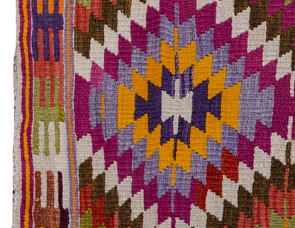 Vintage Kilim Rug,Denizli Kilim 3'5" x 4'9" feet 103 x 145 cm