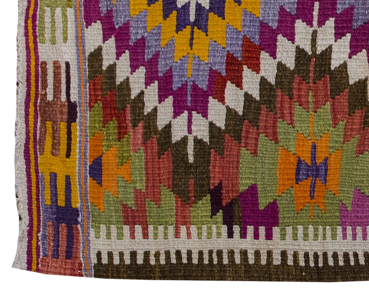 Vintage Kilim Rug,Denizli Kilim 3'5" x 4'9" feet 103 x 145 cm