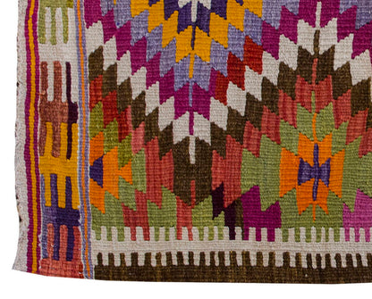 Vintage Kilim Rug,Denizli Kilim 3'5" x 4'9" feet 103 x 145 cm