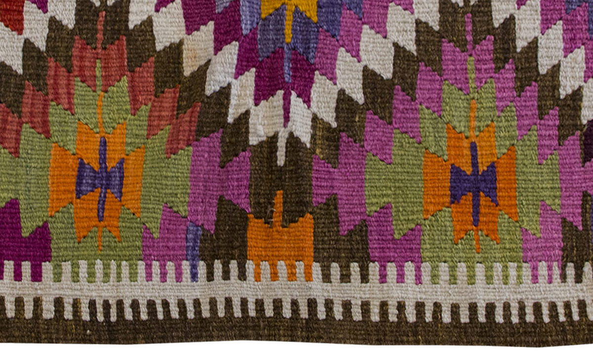Vintage Kilim Rug,Denizli Kilim 3'5" x 4'9" feet 103 x 145 cm