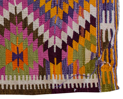 Vintage Kilim Rug,Denizli Kilim 3'5" x 4'9" feet 103 x 145 cm