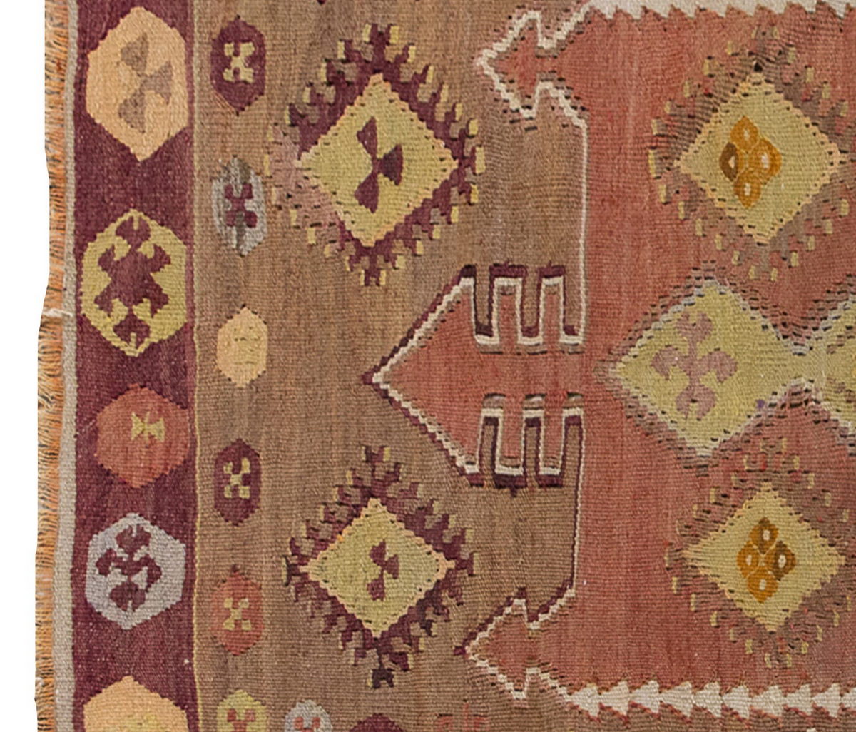 Vintage Kilim Rug,Central Turkey Kilim 3'5" x 5'3" feet 105 x 160 cm