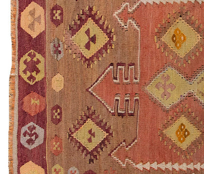 Vintage Kilim Rug,Central Turkey Kilim 3'5" x 5'3" feet 105 x 160 cm