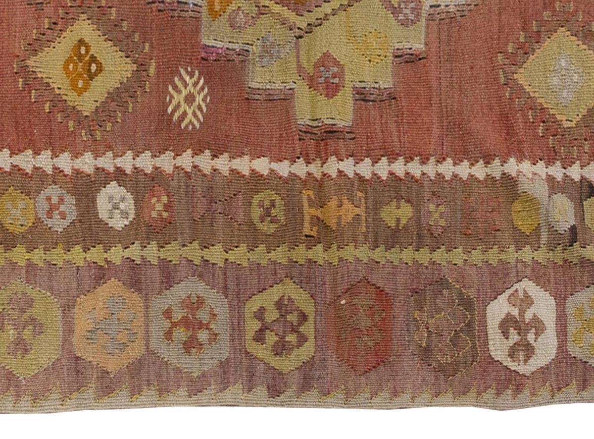 Vintage Kilim Rug,Central Turkey Kilim 3'5" x 5'3" feet 105 x 160 cm