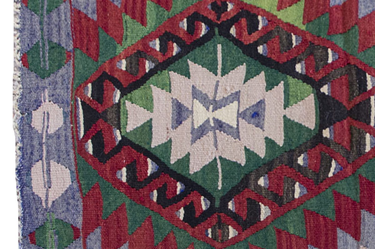 Vintage Kilim Rug, Oushak Kilim 3'6" x 3'7" feet 106 x 108 cm