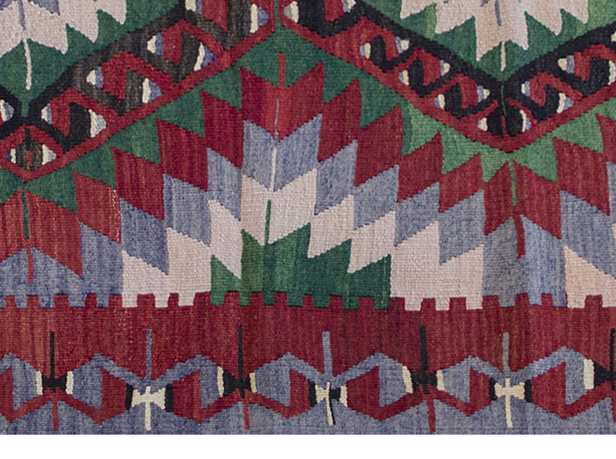 Vintage Kilim Rug, Oushak Kilim 3'6" x 3'7" feet 106 x 108 cm