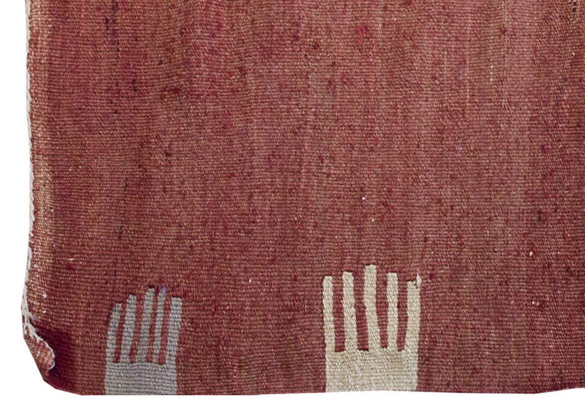 Vintage Kilim Rug,Bodrum Milas Kilim 3'6" x 4" feet 106 x 124 cm