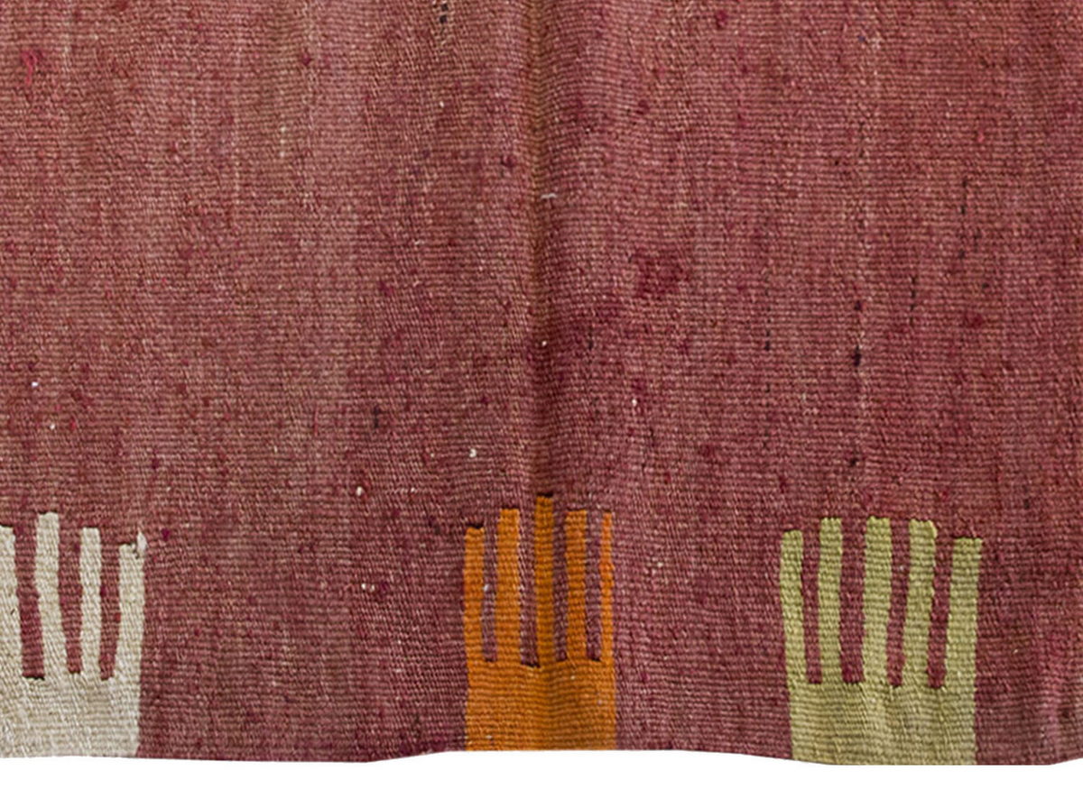 Vintage Kilim Rug,Bodrum Milas Kilim 3'6" x 4" feet 106 x 124 cm