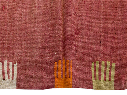 Vintage Kilim Rug,Bodrum Milas Kilim 3'6" x 4" feet 106 x 124 cm