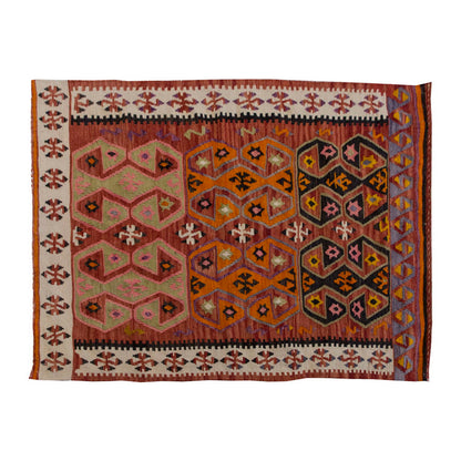 Vintage Kilim Rug,Adana Kilim 3'6" x 4'5" feet 106 x 135 cm
