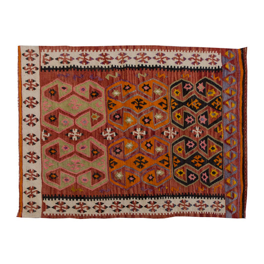 Vintage Kilim Rug,Adana Kilim 3'6" x 4'5" feet 106 x 135 cm