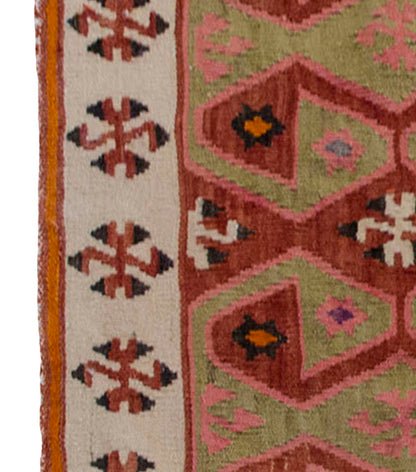 Vintage Kilim Rug,Adana Kilim 3'6" x 4'5" feet 106 x 135 cm