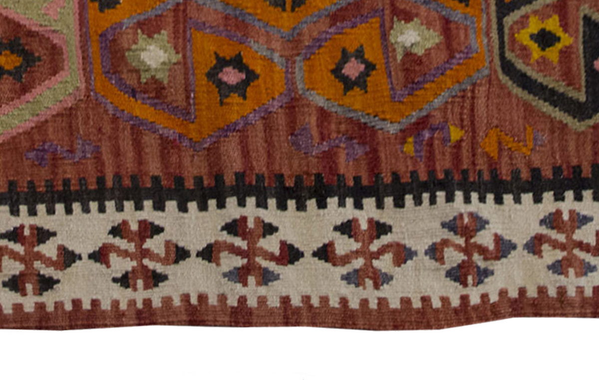 Vintage Kilim Rug,Adana Kilim 3'6" x 4'5" feet 106 x 135 cm