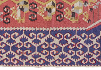 Vintage Kilim Rug,Denizli Kilim 3'6" x 4'8" feet 107 x 142 cm