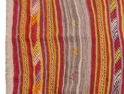 Vintage Kilim Rug,Anamur Mut Kilim 3'6" x 4'9" feet 106 x 145 cm