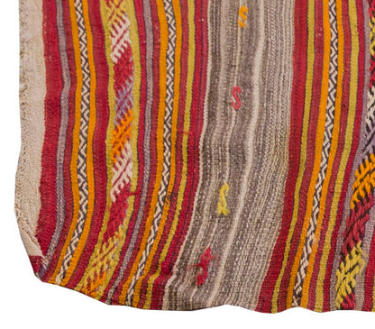 Vintage Kilim Rug,Anamur Mut Kilim 3'6" x 4'9" feet 106 x 145 cm