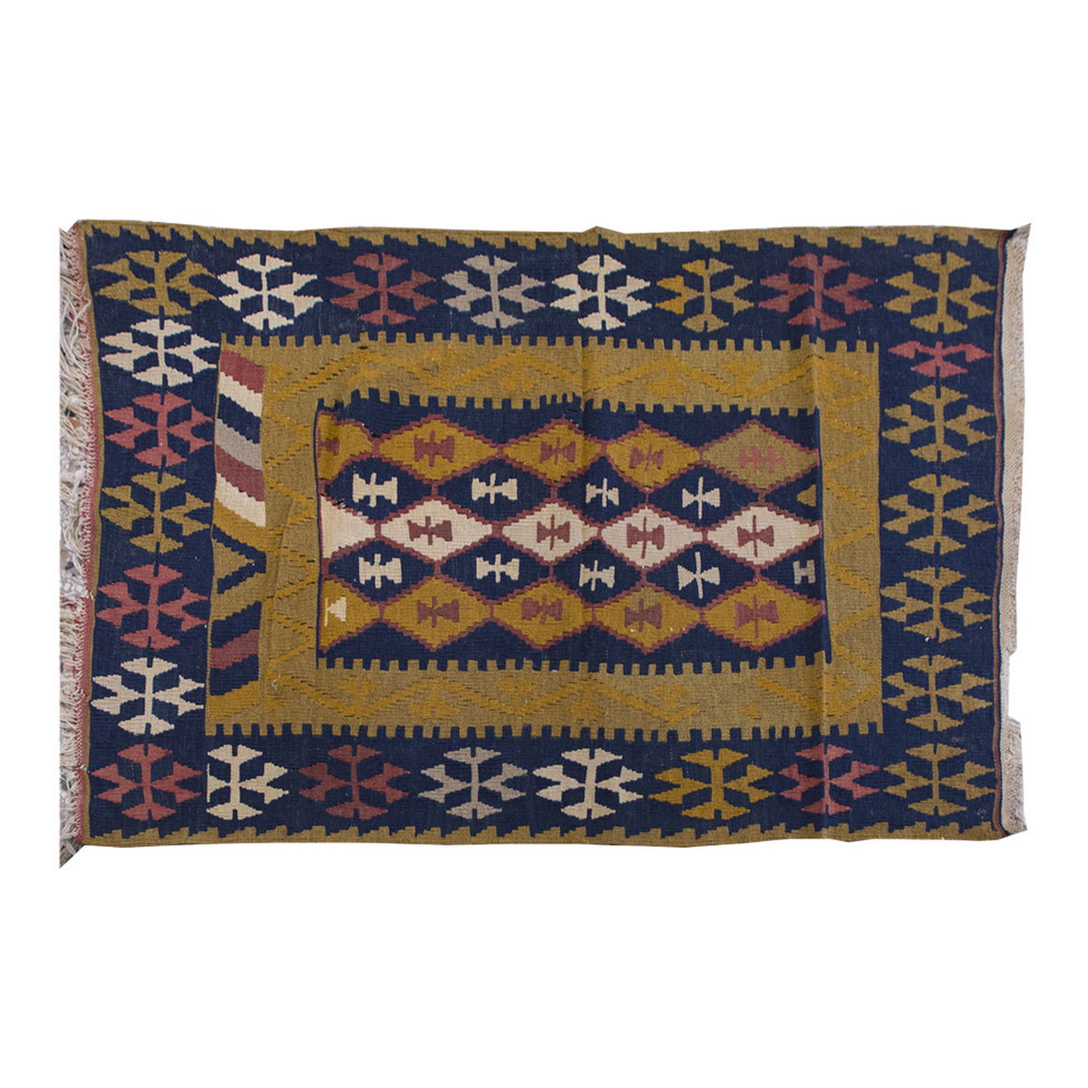Vintage Kilim Rug,Central Turkey Kilim 3'6" x 5" feet 107 x 150 cm