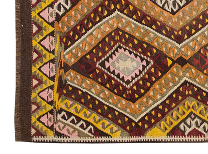 Vintage Kilim Rug,Kars Kilim 3'6" x 5'7" feet 107 x 170 cm