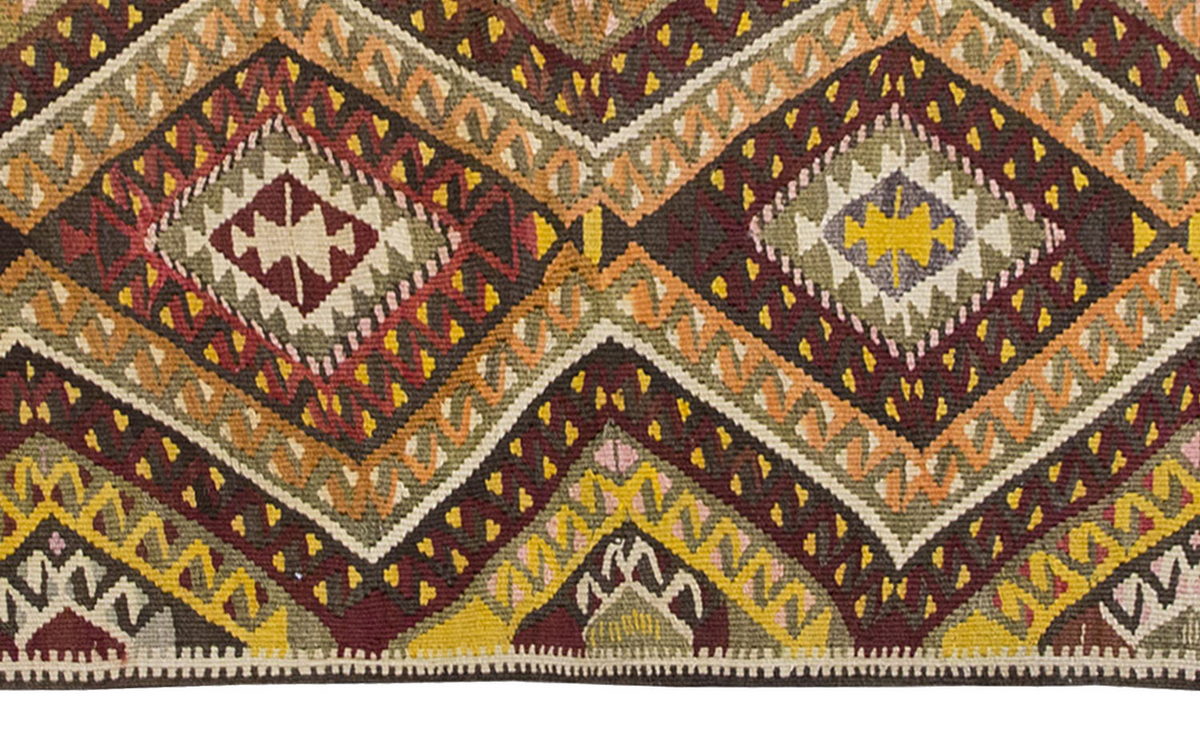 Vintage Kilim Rug,Kars Kilim 3'6" x 5'7" feet 107 x 170 cm