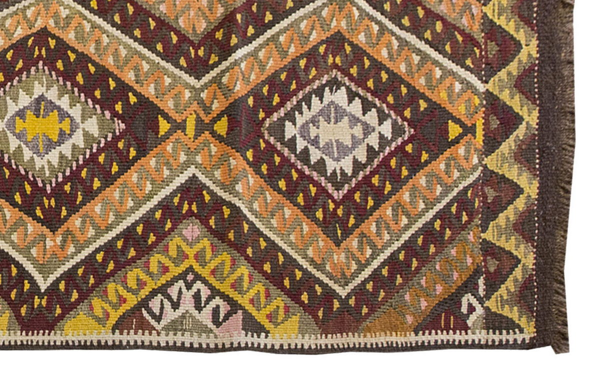 Vintage Kilim Rug,Kars Kilim 3'6" x 5'7" feet 107 x 170 cm