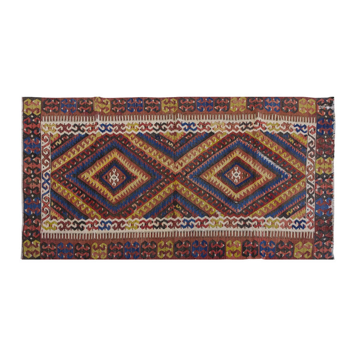 Vintage Kilim Rug,Fethiye Kilim 3'6" x 6'8" feet 106 x 202 cm