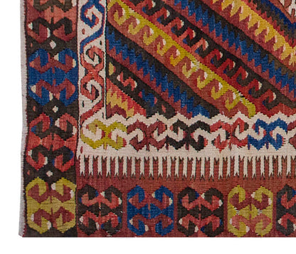 Vintage Kilim Rug,Fethiye Kilim 3'6" x 6'8" feet 106 x 202 cm