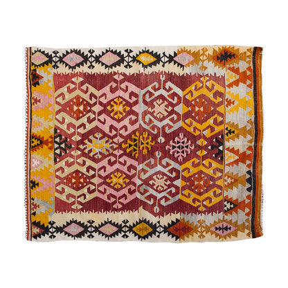 Vintage Kilim Rug,Adana Kilim 3'7" x 4'2" feet 110 x 128 cm