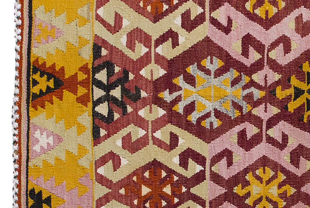 Vintage Kilim Rug,Adana Kilim 3'7" x 4'2" feet 110 x 128 cm