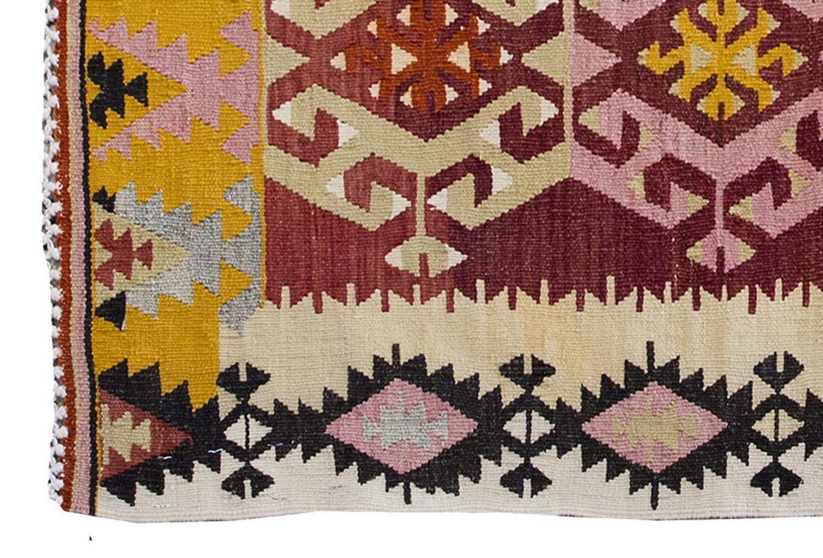 Vintage Kilim Rug,Adana Kilim 3'7" x 4'2" feet 110 x 128 cm