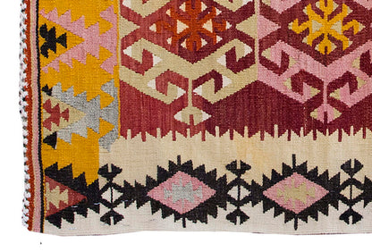 Vintage Kilim Rug,Adana Kilim 3'7" x 4'2" feet 110 x 128 cm