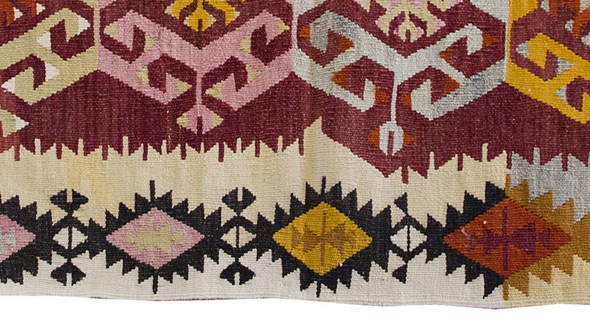 Vintage Kilim Rug,Adana Kilim 3'7" x 4'2" feet 110 x 128 cm