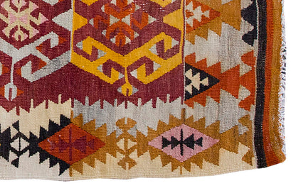 Vintage Kilim Rug,Adana Kilim 3'7" x 4'2" feet 110 x 128 cm