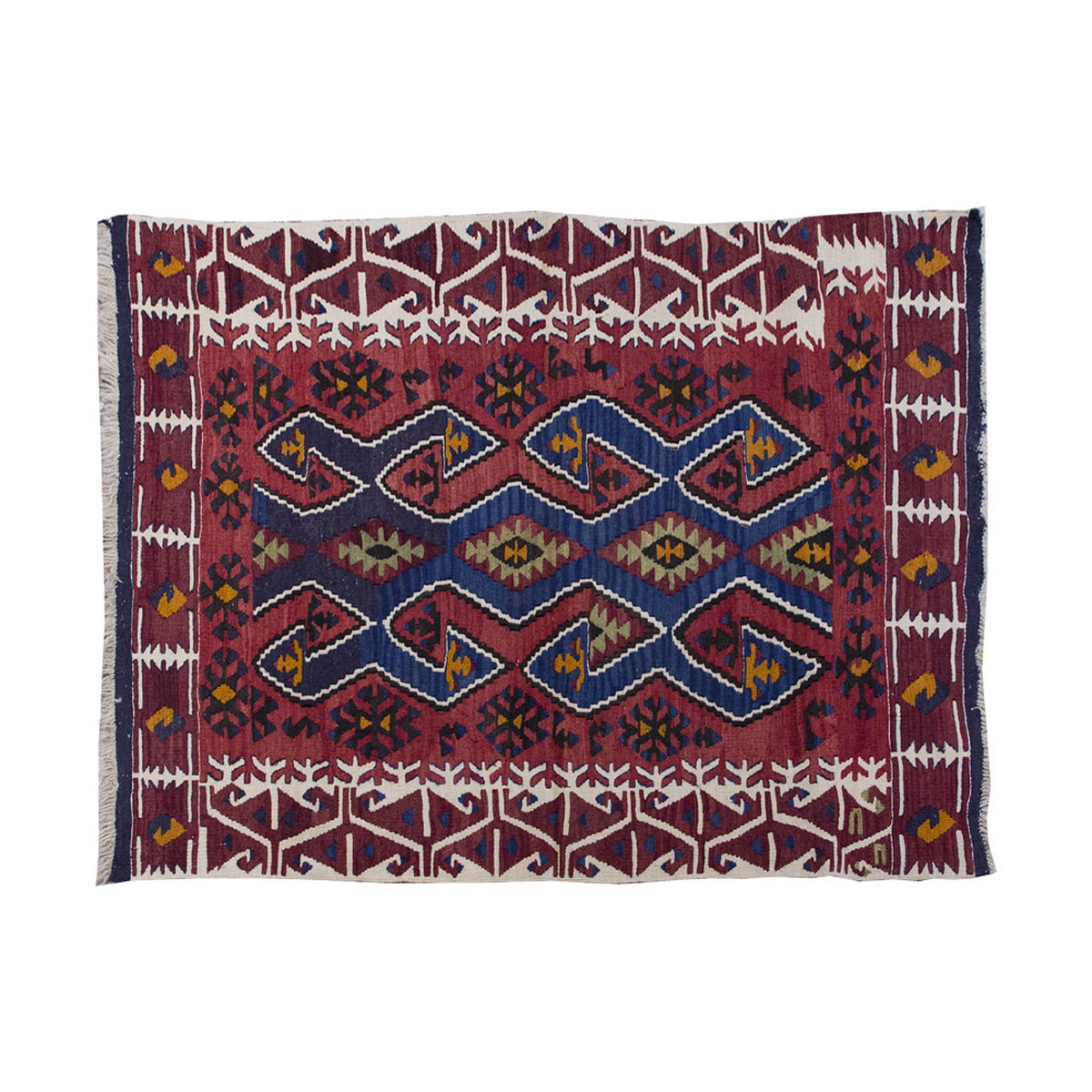 Vintage Kilim Rug,Konya Kilim 3'7" x 5" feet 109 x 151 cm