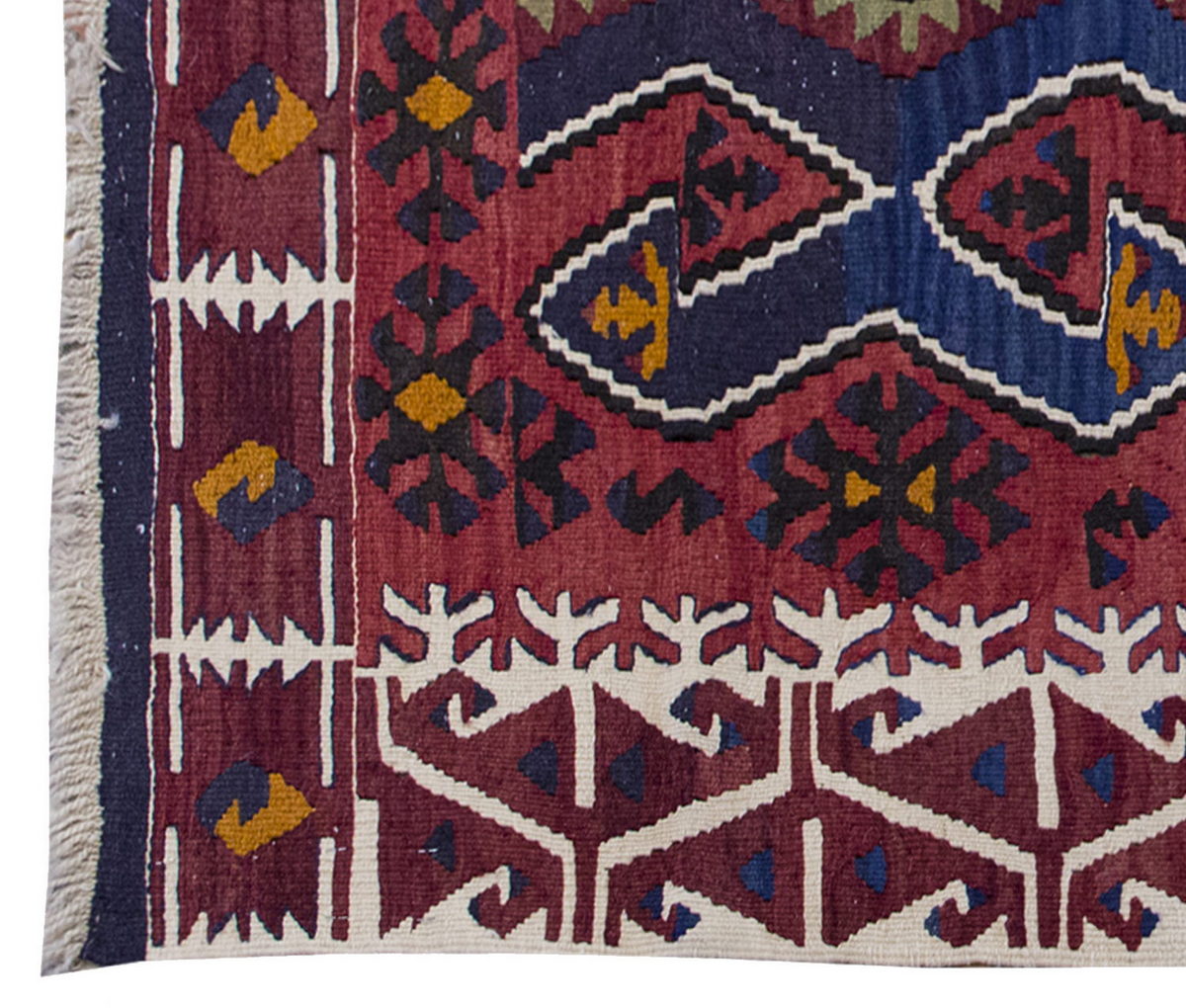 Vintage Kilim Rug,Konya Kilim 3'7" x 5" feet 109 x 151 cm