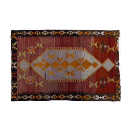 Vintage Kilim Rug,Emirdağ Kilim 3'7" x 5'1" feet 110 x 155 cm