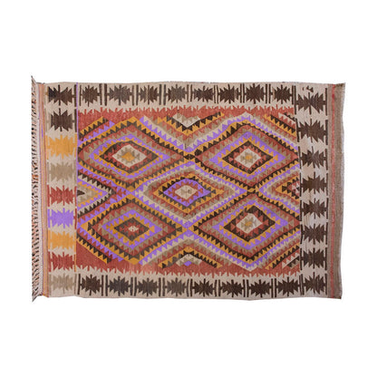 Vintage Kilim Rug,Denizli Kilim 3'7" x 5'1" feet 110 x 155 cm