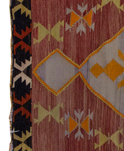 Vintage Kilim Rug,Emirdağ Kilim 3'7" x 5'1" feet 110 x 155 cm