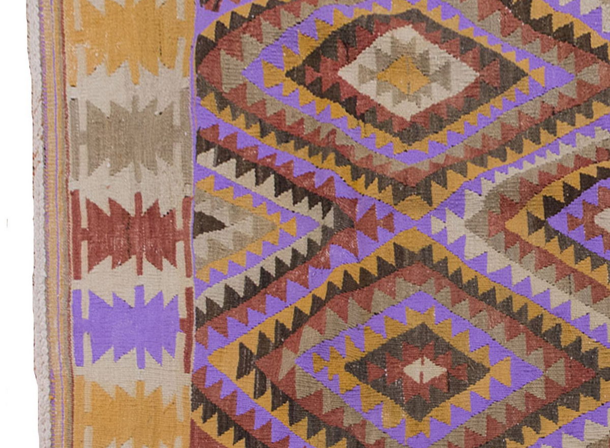 Vintage Kilim Rug,Denizli Kilim 3'7" x 5'1" feet 110 x 155 cm