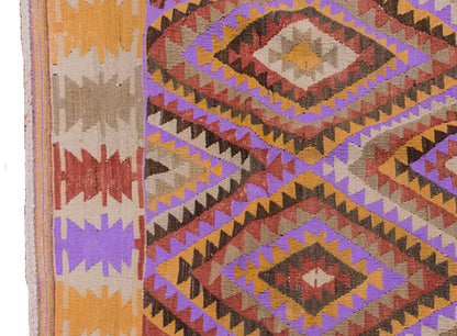 Vintage Kilim Rug,Denizli Kilim 3'7" x 5'1" feet 110 x 155 cm