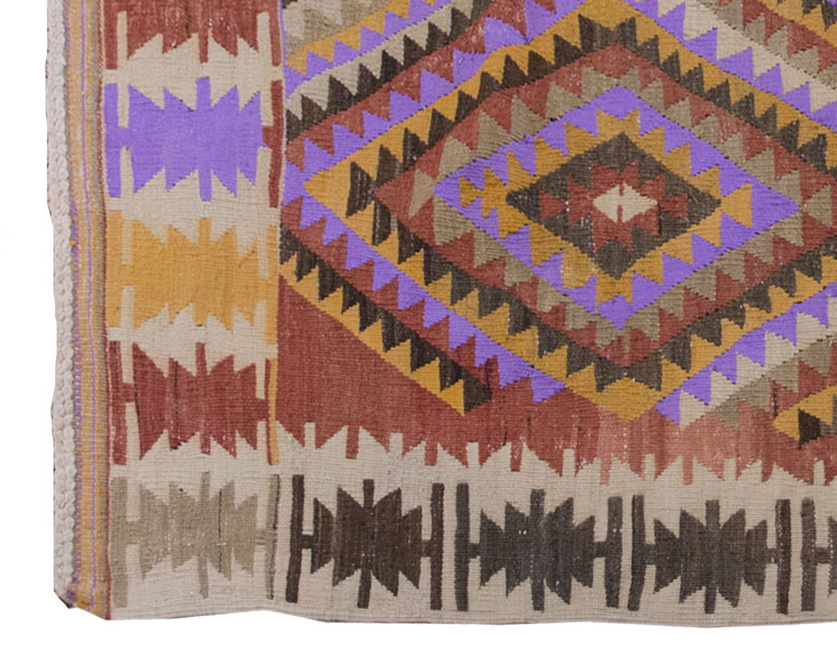 Vintage Kilim Rug,Denizli Kilim 3'7" x 5'1" feet 110 x 155 cm
