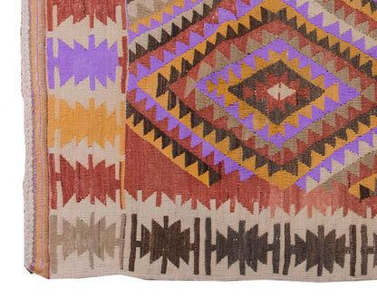 Vintage Kilim Rug,Denizli Kilim 3'7" x 5'1" feet 110 x 155 cm