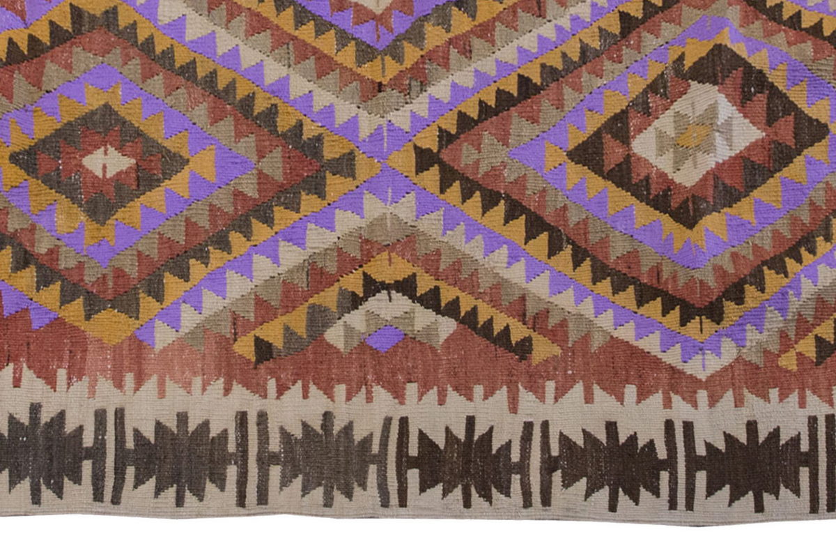 Vintage Kilim Rug,Denizli Kilim 3'7" x 5'1" feet 110 x 155 cm