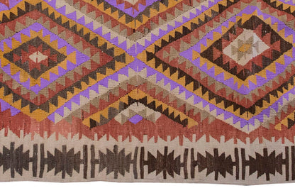 Vintage Kilim Rug,Denizli Kilim 3'7" x 5'1" feet 110 x 155 cm