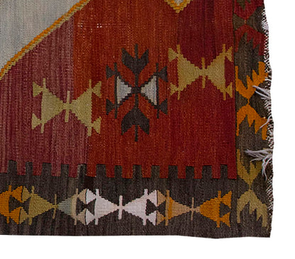 Vintage Kilim Rug,Emirdağ Kilim 3'7" x 5'1" feet 110 x 155 cm
