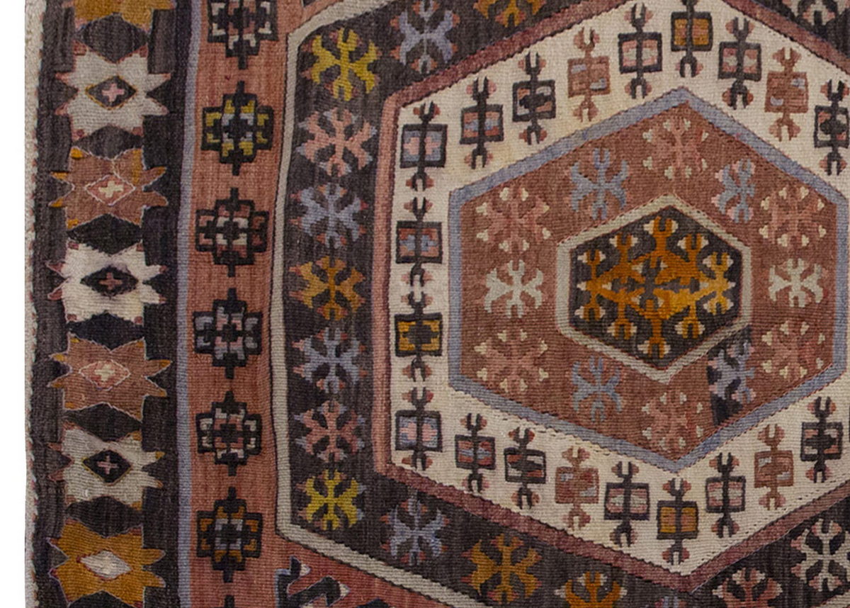 Vintage Kilim Rug,Konya Hotamış Kilim 3'7" x 5'3" feet 108 x 160 cm