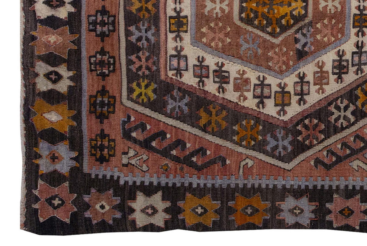Vintage Kilim Rug,Konya Hotamış Kilim 3'7" x 5'3" feet 108 x 160 cm